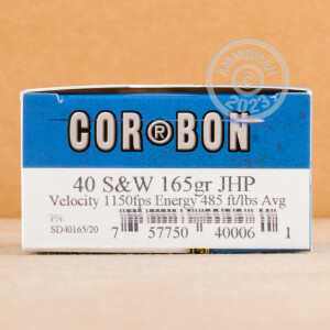 Photo of .40 Smith & Wesson JHP ammo by Corbon for sale at AmmoMan.com.