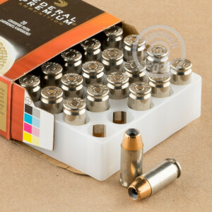 Photo detailing the 40 S&W FEDERAL HYDRA-SHOK 155 GRAIN JHP (20 ROUNDS) for sale at AmmoMan.com.