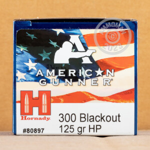 Photo of 300 AAC Blackout HP ammo by Hornady for sale.