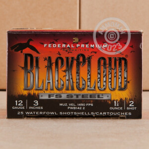 Image of 12 GAUGE FEDERAL BLACKCLOUD 3" 1-1/4 OZ. #2 STEEL SHOT (25 ROUNDS)