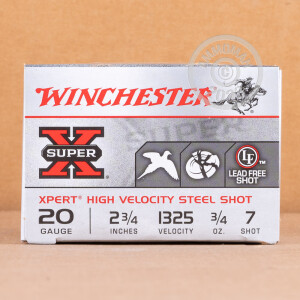Image of 20 GAUGE WINCHESTER SUPER-X XPERT HIGH VELOCITY 2-3/4“ 3/4 OZ. #7 STEEL SHOT (100 ROUNDS)