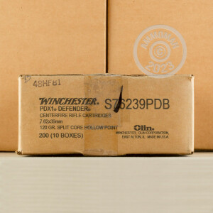 Image of the 7.62X39 WINCHESTER PDX1 DEFENDER 120 GRAIN HP (20 ROUNDS) available at AmmoMan.com.