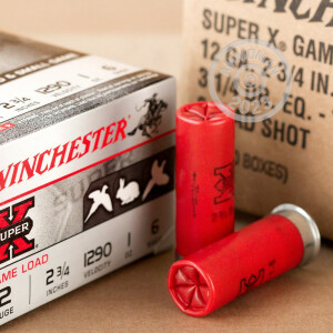 Image of the 12 GAUGE WINCHESTER SUPER-X 2-3/4" 1 OZ. #6 SHOT (25 ROUNDS) available at AmmoMan.com.