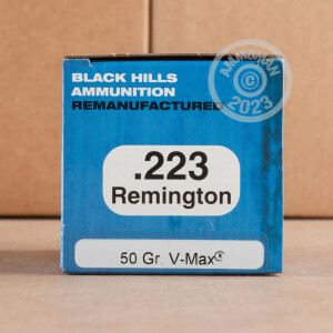 Image of the 223 REMINGTON BLACK HILLS REMANUFACTURED 50 GRAIN V-MAX (50 ROUNDS) available at AmmoMan.com.
