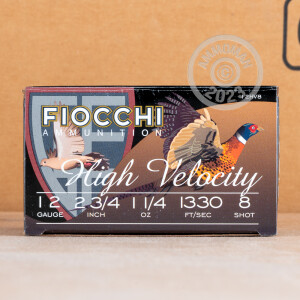 Photograph showing detail of 12 GAUGE FIOCCHI OPTIMA SPECIFIC HV 2-3/4“ 1-1/4 OZ. #8 SHOT (250 ROUNDS)