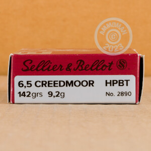 A photo of a box of Sellier & Bellot ammo in 6.5MM CREEDMOOR.