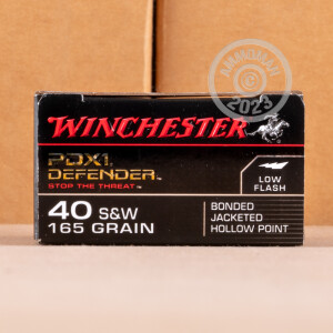 Image of 40 S&W WINCHESTER PDX1 DEFENDER 165 GRAIN JHP (20 ROUNDS)