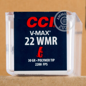  rounds of .22 WMR ammo with V-MAX bullets made by CCI.