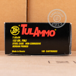 Image of the 7.62x39 TULA 122 GRAIN FMJ (1000 ROUNDS) available at AmmoMan.com.