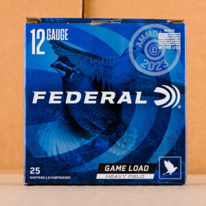 Photo detailing the 12 GAUGE FEDERAL GAME-SHOK HEAVY FIELD LOAD 2-3/4" 1-1/8 OZ #8 SHOT (25 ROUNDS) for sale at AmmoMan.com.
