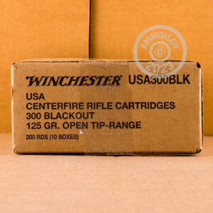 A photo of a box of Winchester ammo in 300 AAC Blackout.