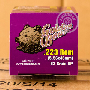 An image of 223 Remington ammo made by Golden Bear at AmmoMan.com.