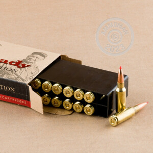 Photo detailing the 6.5MM GRENDEL HORNADY CUSTOM A-MAX 123 GRAIN JHP (200 ROUNDS) for sale at AmmoMan.com.