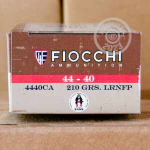 Photo of 44-40 WCF Lead Round Nose (LRN) ammo by Fiocchi for sale.
