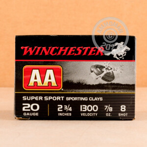 Photograph showing detail of 20 GAUGE WINCHESTER AA 2-3/4" 7/8 OZ. #8 SHOT (250 ROUNDS)