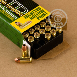 Photograph showing detail of 9MM LUGER REMINGTON HTP SUBSONIC 147 GRAIN JHP (50 ROUNDS)