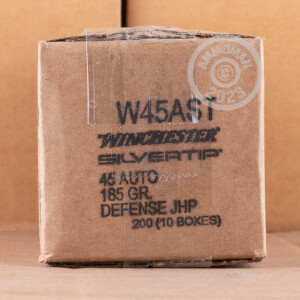 Image of the 45 ACP WINCHESTER SILVERTIP 185 GRAIN JHP (20 ROUNDS) available at AmmoMan.com.