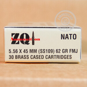 Photo of 5.56x45mm FMJ ammo by ZQI Ammunition for sale.