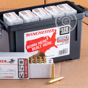 Photo detailing the 350 LEGEND WINCHESTER USA 145 GRAIN FMJ (120 ROUNDS IN FIELD BOX) for sale at AmmoMan.com.