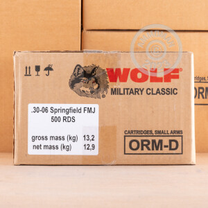 Photograph showing detail of 30.06 SPRINFIELD 145 GRAIN WOLF FULL METAL JACKET (500 ROUNDS)