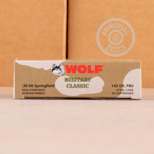Image of the 30.06 SPRINFIELD 145 GRAIN WOLF FULL METAL JACKET (500 ROUNDS) available at AmmoMan.com.