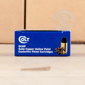Image of .380 Auto ammo by Colt that's ideal for home protection.