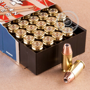Image of 9MM LUGER HORNADY AMERICAN GUNNER +P 124 GRAIN JHP (25 ROUNDS)