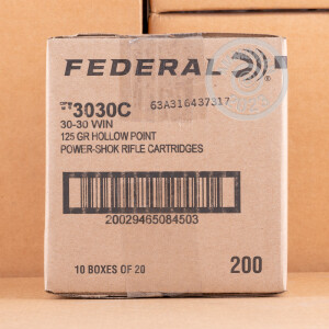 Image of the 30-30 FEDERAL POWER-SHOK 125 GRAIN HP (200 ROUNDS) available at AmmoMan.com.