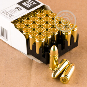 Image of 9mm Luger ammo by STV that's ideal for training at the range.