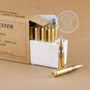 Photo detailing the 7.62X51MM WINCHESTER SERVICE GRADE 147 GRAIN FMJBT (20 ROUNDS) for sale at AmmoMan.com.