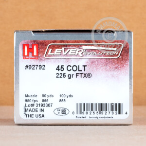 Image of 45 COLT HORNADY LEVEREVOLUTION 225 GRAIN FTX AMMO (200 ROUNDS)