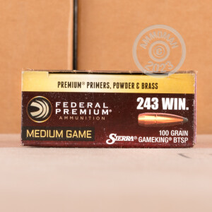 Image of the 243 WIN FEDERAL VITAL-SHOK SIERRA GAMEKING 100 GRAIN SP (20 ROUNDS) available at AmmoMan.com.