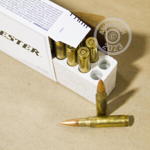 Photograph showing detail of 7.62 NATO WINCHESTER 147 GRAIN GRAIN FMJ (20 ROUNDS)