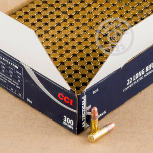 A photograph of bulk .22 Long Rifle ammo made by CCI at AmmoMan.com.