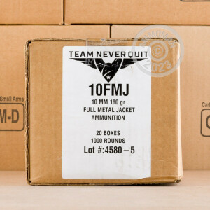 Image of 10mm ammo by Team Never Quit that's ideal for training at the range.
