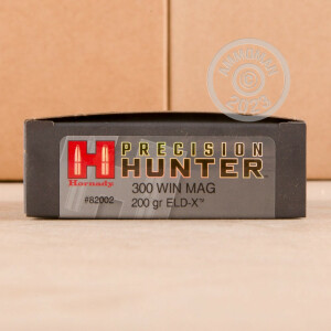Photograph showing detail of 300 WIN MAG HORNADY PRECISION HUNTER 200 GRAIN ELD-X (20 ROUNDS)
