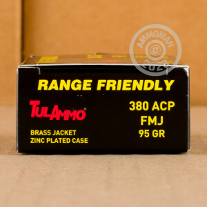 Photo detailing the 380 ACP TULA 95 GRAIN FMJ (1000 ROUNDS) *STEEL CASE* for sale at AmmoMan.com.