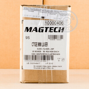 Photo of 9mm Luger Jacketed Soft-Point (JSP) ammo by Magtech for sale at AmmoMan.com.