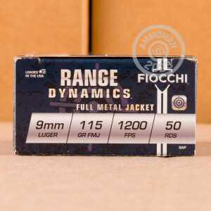 Image of 9MM LUGER FIOCCHI SHOOTING DYNAMICS 115 GRAIN FMJ (50 ROUNDS)