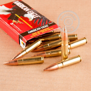 A photograph of 20 rounds of 150 grain 300 AAC Blackout ammo with a FMJ-BT bullet for sale.