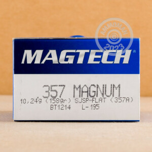 Photo detailing the 357 MAGNUM MAGTECH 158 GRAIN JSP (50 ROUNDS) for sale at AmmoMan.com.