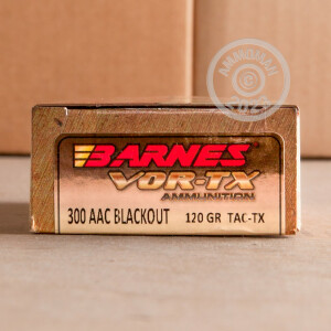 Image of Barnes 300 AAC Blackout rifle ammunition.
