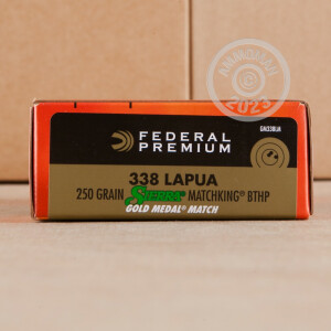 A photo of a box of Federal ammo in 338 Lapua Magnum.