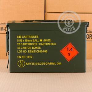 Image of bulk 5.56x45mm ammo by Lahab Ammunition that's ideal for training at the range.