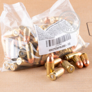 Photo of .45 Automatic TMJ ammo by Military Ballistics Industries for sale at AmmoMan.com.