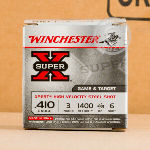 Image of 410 BORE WINCHESTER SUPER-X 3" 3/8 OZ. #6 STEEL SHOT (250 ROUNDS)