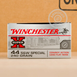 Photo detailing the 44 SPECIAL WINCHESTER COWBOY LOADS 240 GRAIN LFN (500 ROUNDS) for sale at AmmoMan.com.