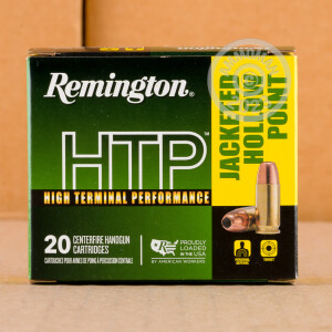 Photo detailing the 9MM REMINGTON HTP 147 GRAIN JHP (20 ROUNDS) for sale at AmmoMan.com.