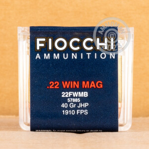 Image of 22WMR FIOCCHI 40 GRAIN JACKETED HOLLOW POINT (500 ROUNDS)
