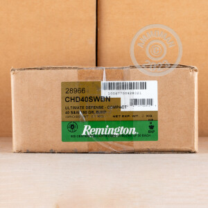 Image of the 40 S&W REMINGTON ULTIMATE DEFENSE 180 GRAIN BJHP (500 ROUNDS) available at AmmoMan.com.